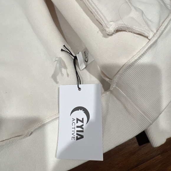 Zyia Jacket White Flying V Fleece Activewear Sherpa Full Zip Jacket Size S - Picture 8 of 11